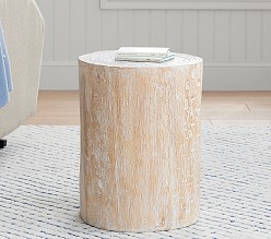 Wood Stump Side Table (14")