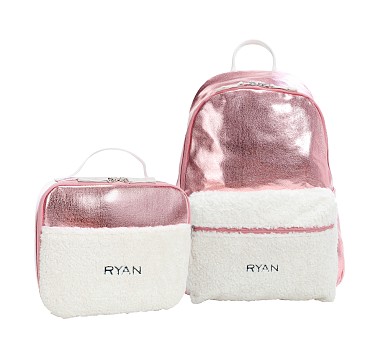 Colby Pink Metallic Sherpa Backpack & Lunch Bundle, Set of 2