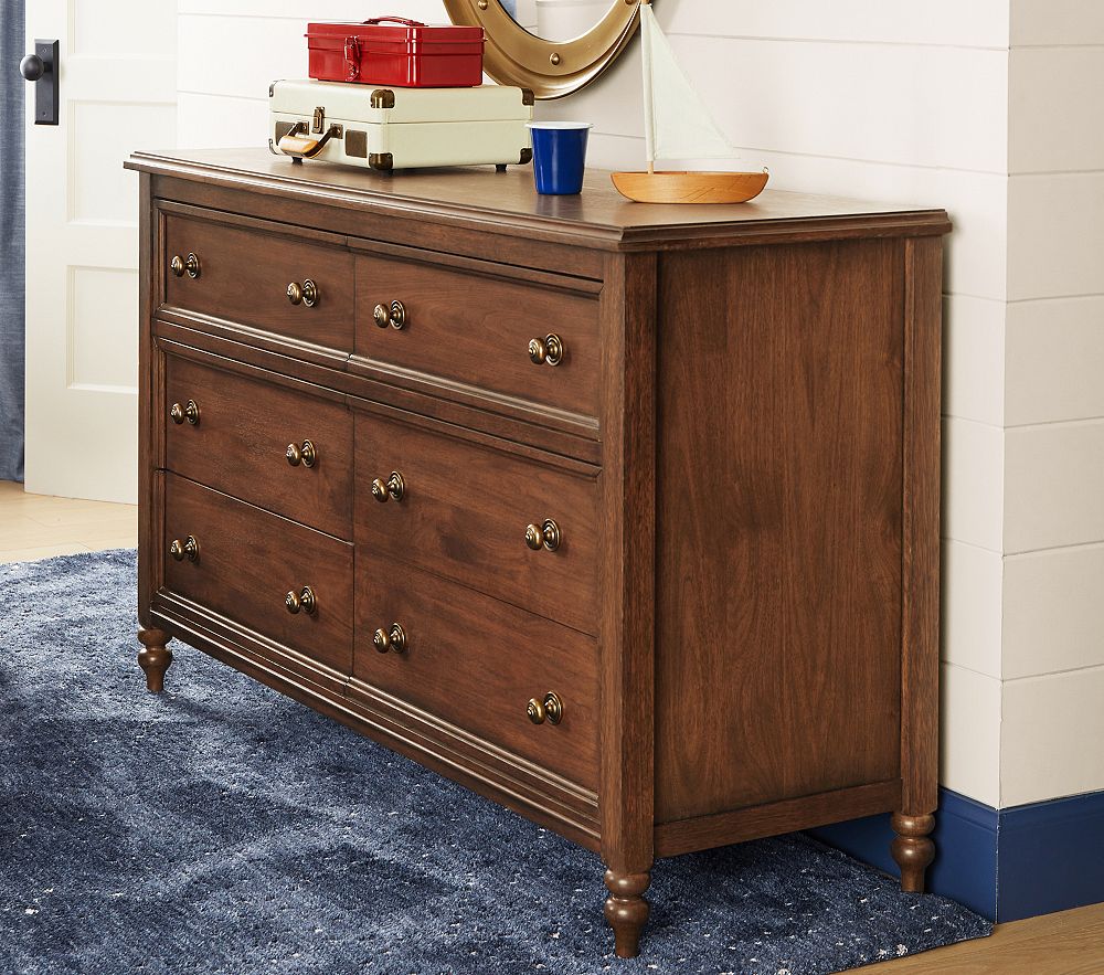 Chris Loves Julia 6-Drawer Turned Wood Dresser 56"