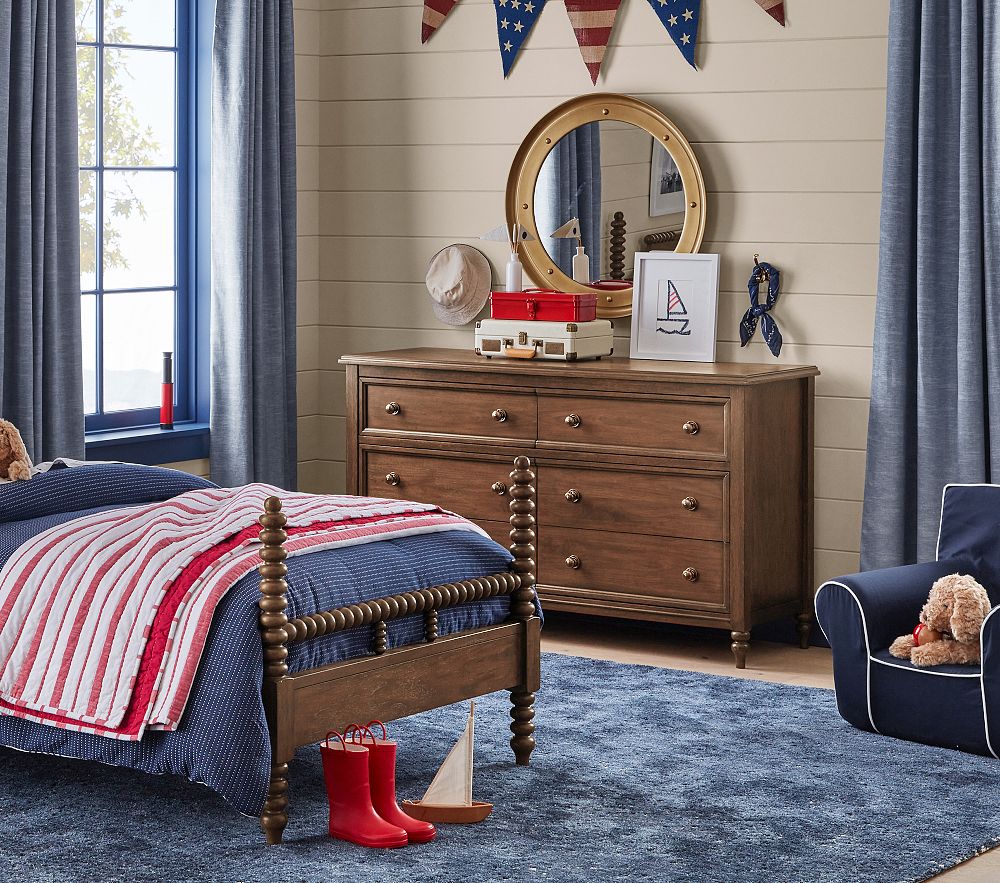 Chris Loves Julia 6-Drawer Turned Wood Dresser 56"