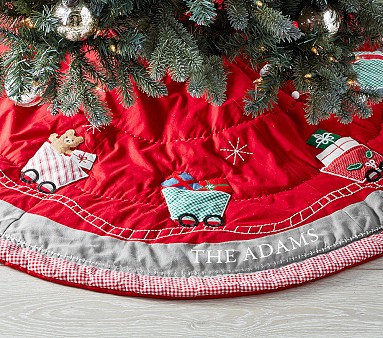 Train Quilted Tree Skirt