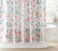 Wildflower Butterfly Shower Curtain