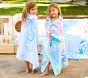 Lilly Pulitzer Blue Seahorse Kid Beach Hooded Towel UPF 50+