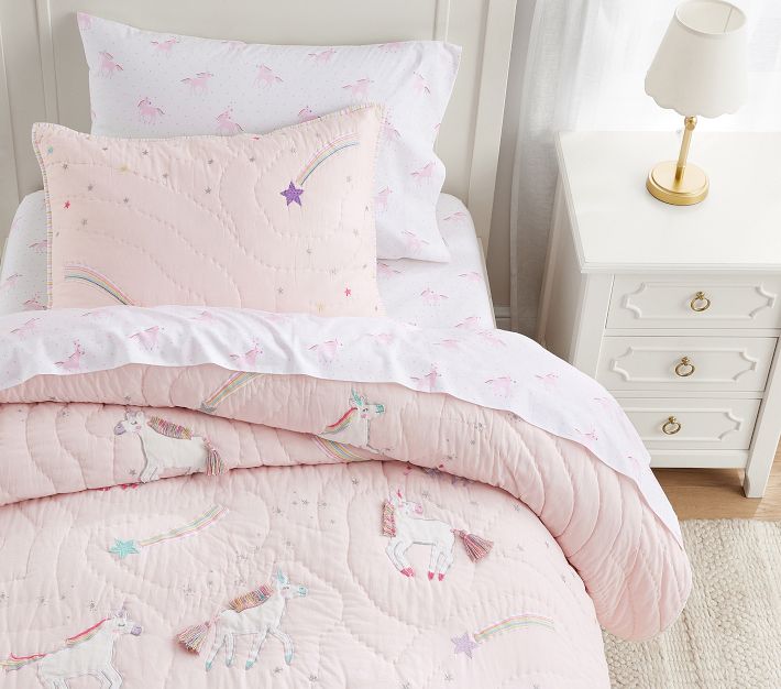 Rainbow Unicorn Unicorn Twin Sheet Set Unicorn Rainbow Organic