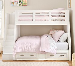 Belden Twin-Over-Full Stair Bunk Bed with Charging Station and Nightlight