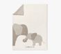 Fuzzy Elephant Baby Blanket , Grey Multi