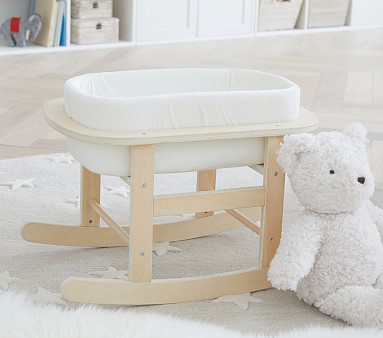 Natural Wood Doll Bassinet