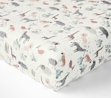 Safari Organic Cotton TENCEL™ Crib Fitted Sheet, Multi