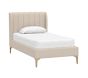 Avalon Upholstered Bed, Complete Bed, Single, Brushed Crossweave, Natural