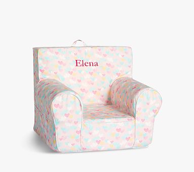 Blush Twill Retro Hearts Anywhere Chair® Slipcover Only