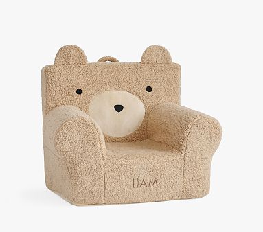 Kids Anywhere Chair, Oatmeal Sherpa Bear Slipcover Only