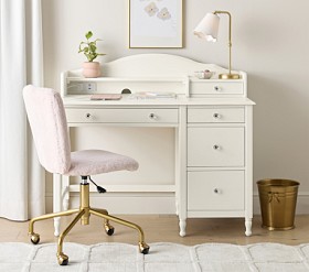 Pottery Barn ホワイト 木製 デスク 引き出し付き ポッタリーバーン Pottery Barn(ポッタリーバーン) 机・テーブル(ライフスタイル