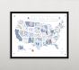 Minted&#174; United States Of Flowers Map Framed Art by Cl&#233;mence Coutelle-Rebut