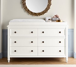 Chris Loves Julia Turned Wood 6-Drawer Dresser & Topper Set (56w x 19d")