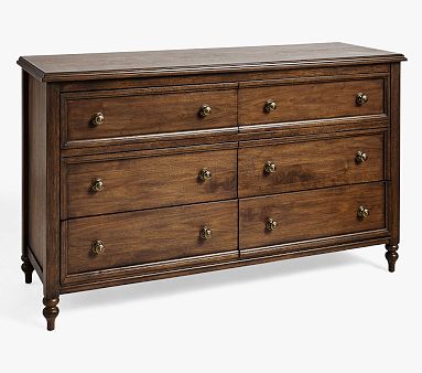 Chris Loves Julia Turned Wood Extra-Wide Dresser, Heritage Walnut