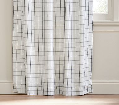 Woven Plaid Blackout Panel, 44x84, Blue