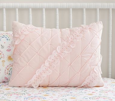 Eyelet Comforter, Standard Sham, Blush