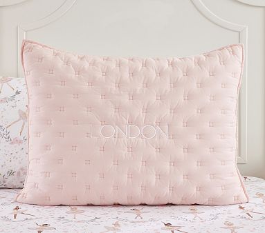 Square Stitch Quilt, Standard Sham, Blush,