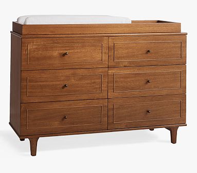 Dawson Extra-Wide Nursery Dresser & Topper Set, Acorn, In-Home Delivery