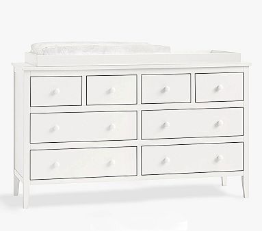 Emerson Extra Wide Nursery Dresser & Topper Set, Simply White