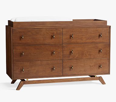 Lennox Extra Wide Dresser and Topper Set, Dark Walnut, In-Home Delivery