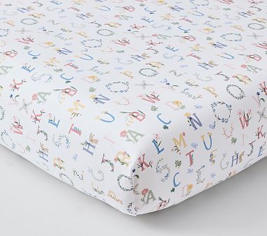 Floral ABC Organic Crib Sheet