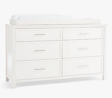 Camden Extra-Wide Nursery Dresser & Topper, Simply White, In-Home Delivery