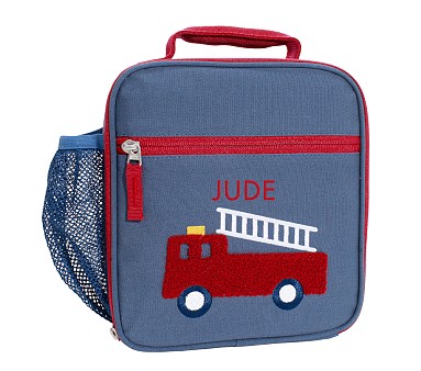 Mackenzie Blue Trucks Chenille Lunch Boxes