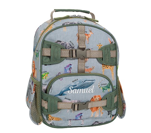 Pottery Barn Kids MACKENZIE リュック 恐竜柄 Mackenzie Blue Multi Dino Backpacks | Pottery Barn Kids