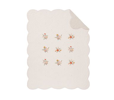 Chris Loves Julia Reversible Floral Embroidered Quilt