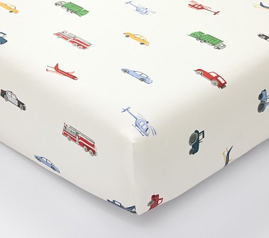 Trace Transportation Organic Crib Fitted Sheet