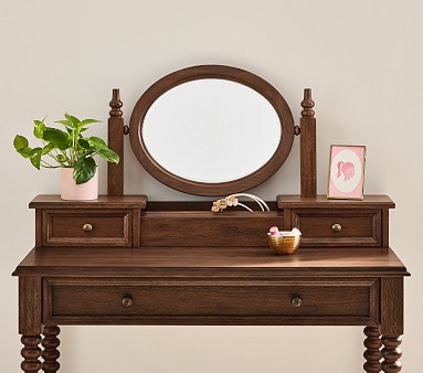 Chris Loves Julia Turned Wood Vanity Desk Topper