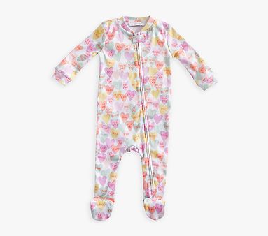 Organic Rifle Paper Co. Candy Hearts Baby Pajama , 3-6 Months , Multi
