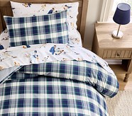 Reversible Plaid Organic Duvet Cover & Shams