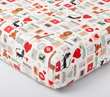 Rifle Paper Co. Valentine's Day Mail Organic Crib Fitted Sheet