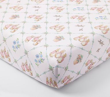 Peter Rabbit™ Flopsy™ Lattice Organic Crib Fitted Sheet