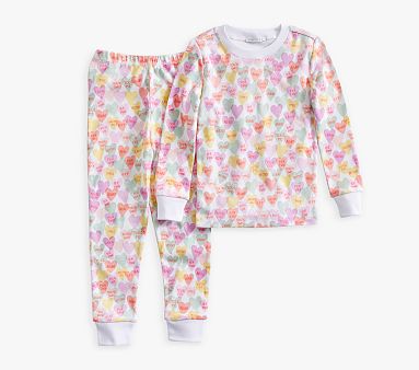Organic Rifle Paper Co. Candy Hearts Tight Fit Pajama , 2t Size , Multi