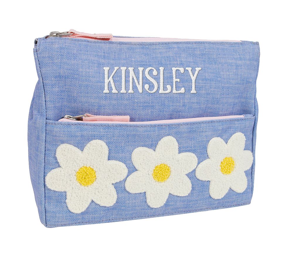 Mackenzie Blue Daisies Supplies Pouch