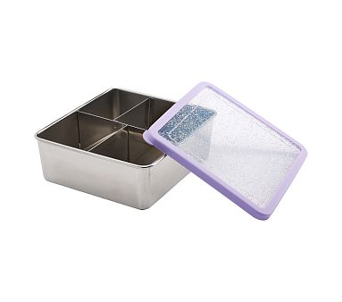 Spencer Stainless Kids Bento Box Container, Lavender/Silver Glitter