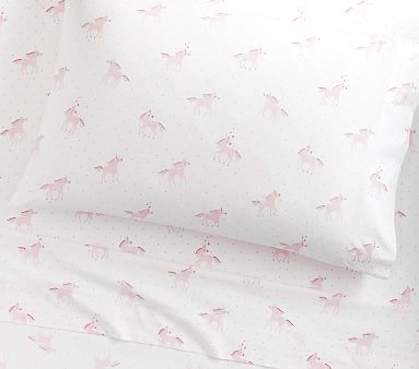 Unicorn Rainbow Sheet Set, Single, Pink