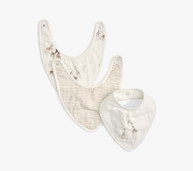 Goldie Giraffe Organic Muslin Bib, Set of 3