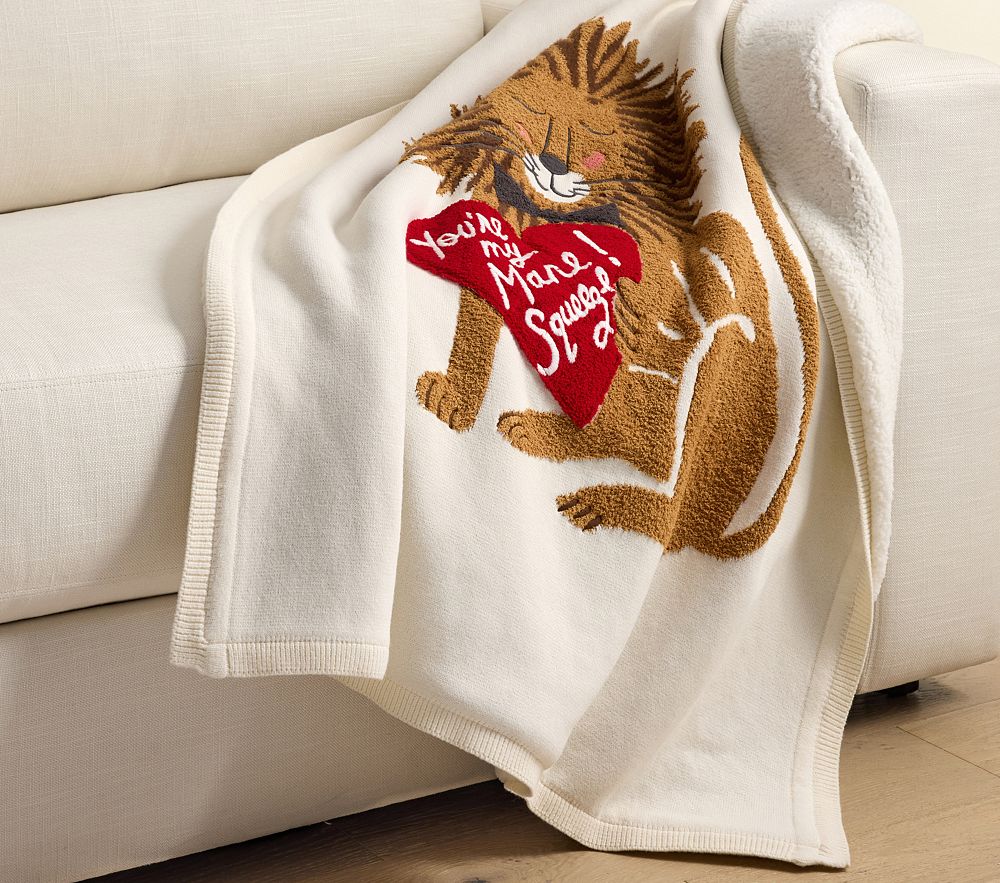 Rifle Paper Co. Valentine's Day Lion Heirloom Kid Throw Blanket