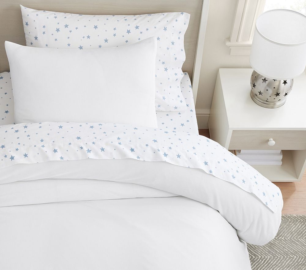 Super Soft Organic Sateen Duvet Cover & Shams - White/Queen
