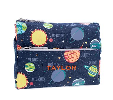 Glow-in-the-Dark Solar System Navy Mackenzie RPET Supplies Pouch