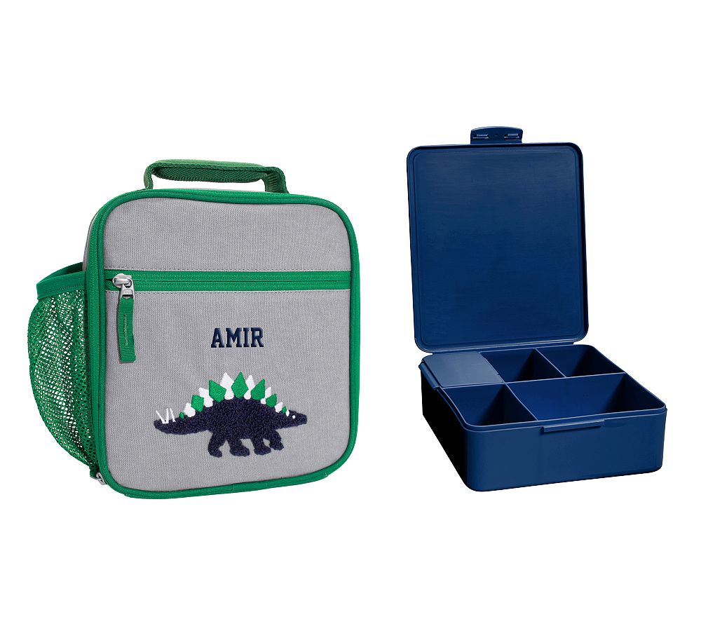 Mackenzie Gray Chenille Dinos Lunch &amp; Bento Bundle, Set of 2