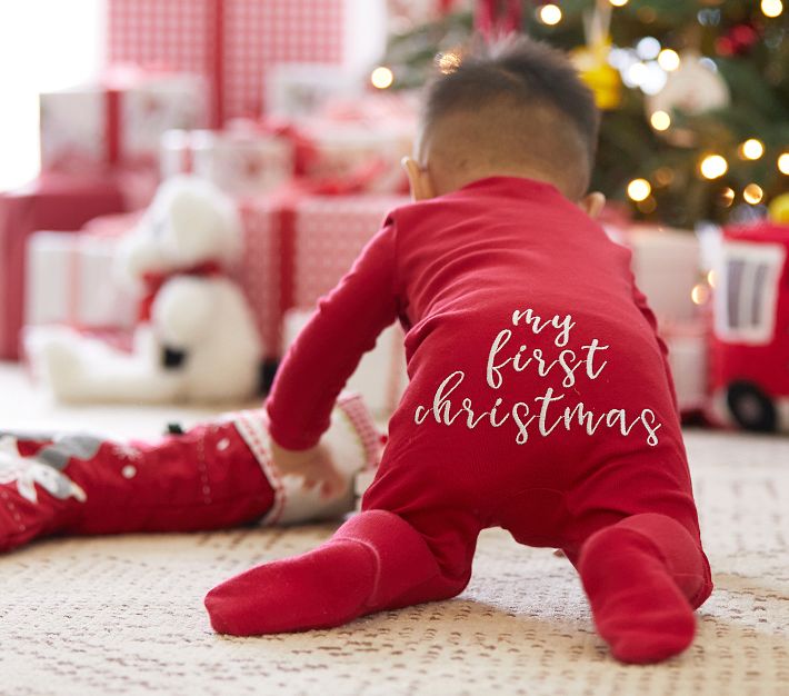 My First Christmas Baby Christmas Pajamas Pottery Barn Kids