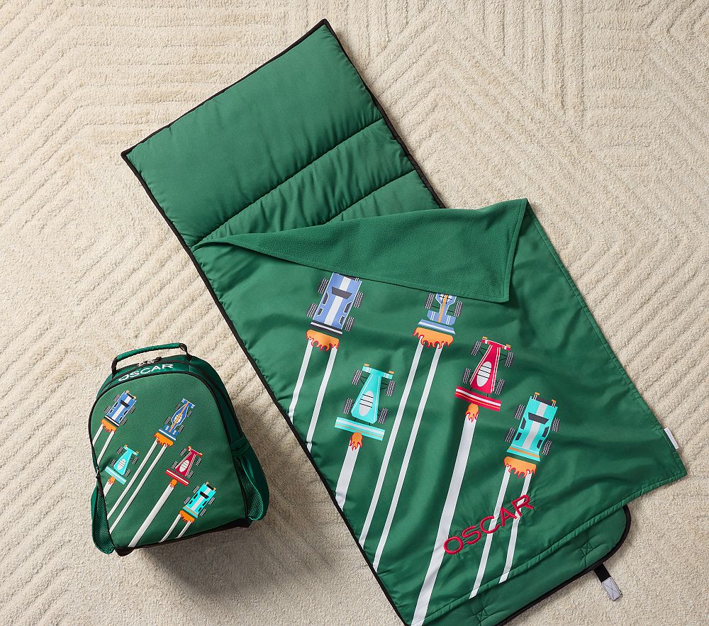 Mackenzie Remy Race Car Nap Mat &amp; Small Backpack Bundle