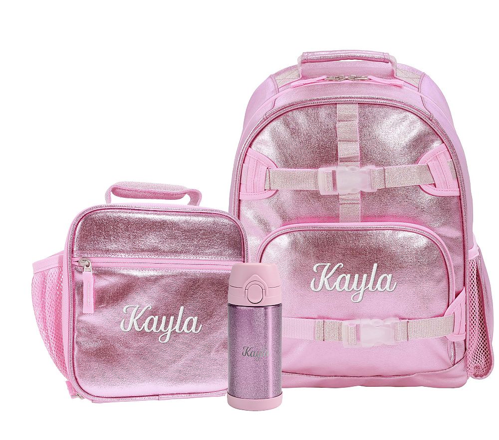 Mackenzie Metallic Pink Backpack &amp; Lunch Bundle, Set of 3