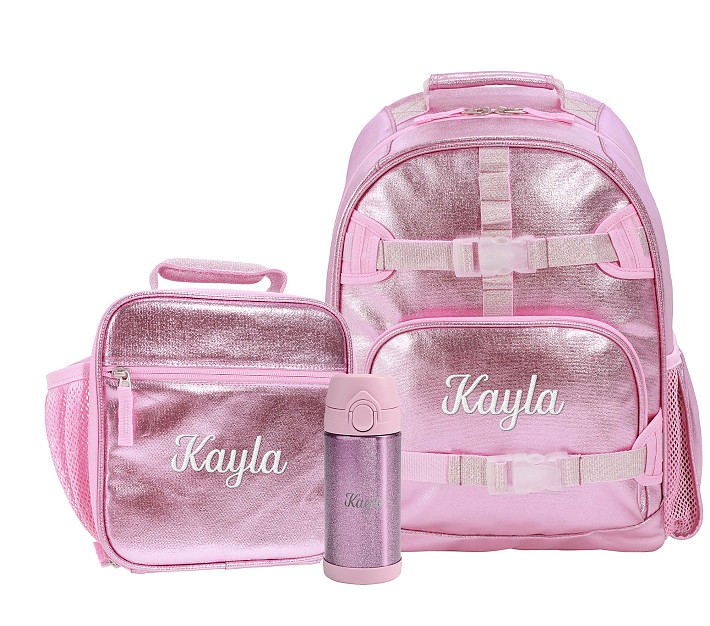 Mackenzie Metallic Pink Backpack Lunch Bundle, Set of