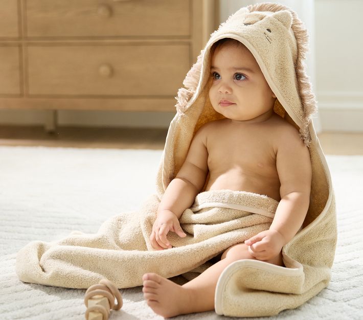 Animal Baby Hooded Towel and Washcloth Sets Pottery Barn Kids